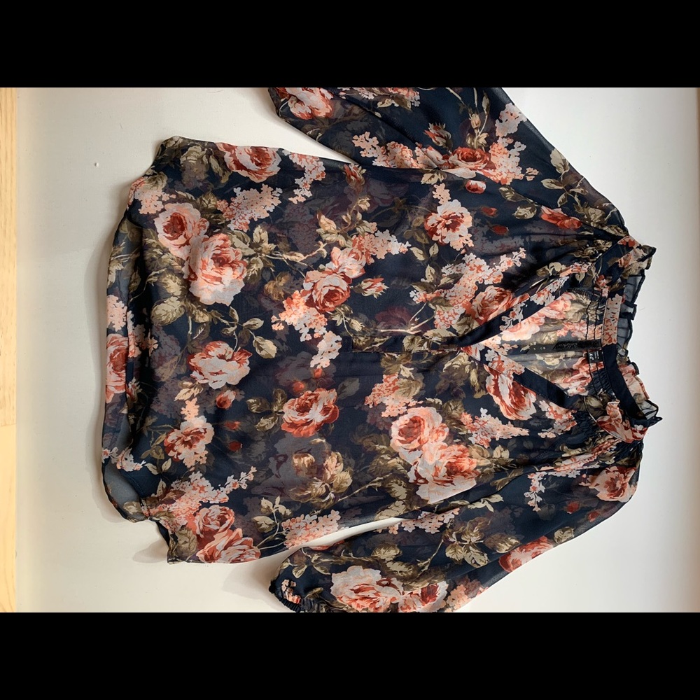 Floral sheer blouse